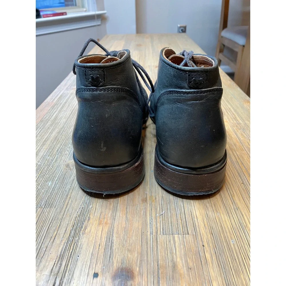 John‎ Varvatos Allen Chukka Boot Lace Up Cap Toe Black Leather Size 8.5